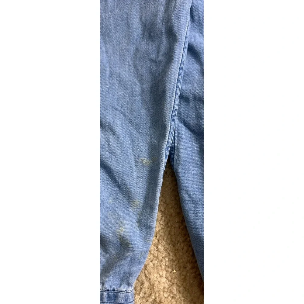 Vintage Polo Ralph‎ Lauren Shirt XL Band Collar Epaulette Work Faded Distressed